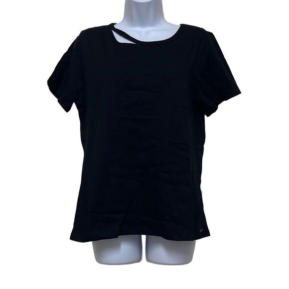 Revolve n:Philanthropy Cypress Slit Cutout TShirt Black Distressed Small NWT - Picture 1 of 7